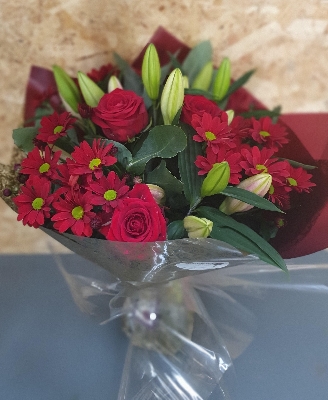 Romantic Reds Hand Tied Bouquet