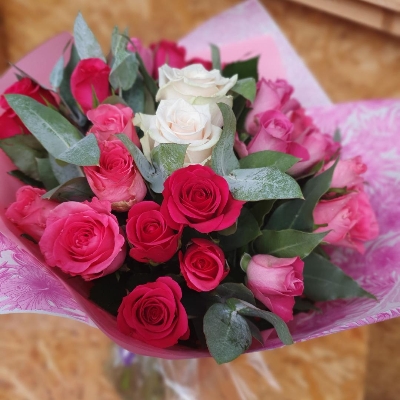 Shades of Pink Rose Hand Tied Bouquet