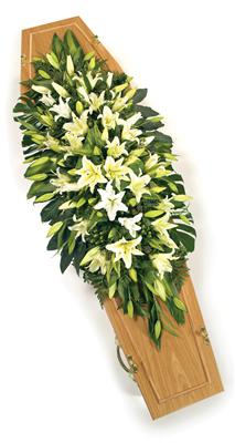 Casket Spray of White Lilies