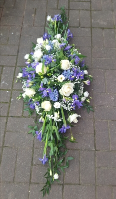 Blue & White Spring Casket Spray