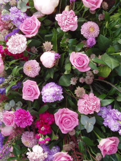 Pink & Lilac Casket Arrangement