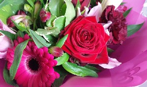 Red & Pink Hand Tied Bouquet