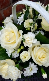 White Flower Basket Arrangement