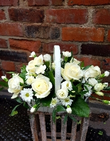 White Flower Basket Arrangement