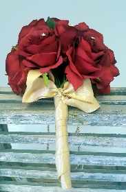 Artificial Red Rose Wedding Bouquet