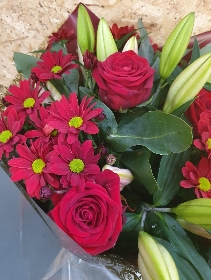 Romantic Reds Hand Tied Bouquet