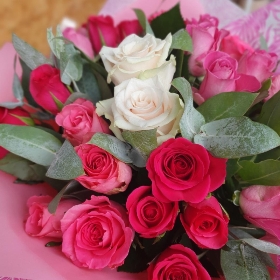 Shades of Pink Rose Hand Tied Bouquet
