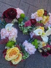 Double Open Heart Pink, Cream & White