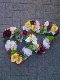 Double Open Heart Pink, Cream & White
