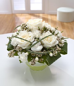 White Rose Container Arrangement