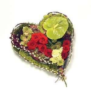 Luxury Textured Heart Red and Green
