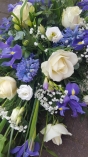 Blue & White Spring Casket Spray