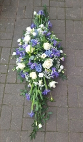 Blue & White Spring Casket Spray