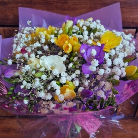 Mixed Freesia Hand Tied Bouquet