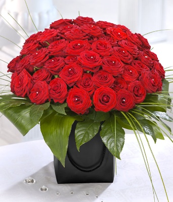 Luxury Red Rose Hand Tied Bouquet